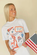 USA Sticker Patch Graphic Tee