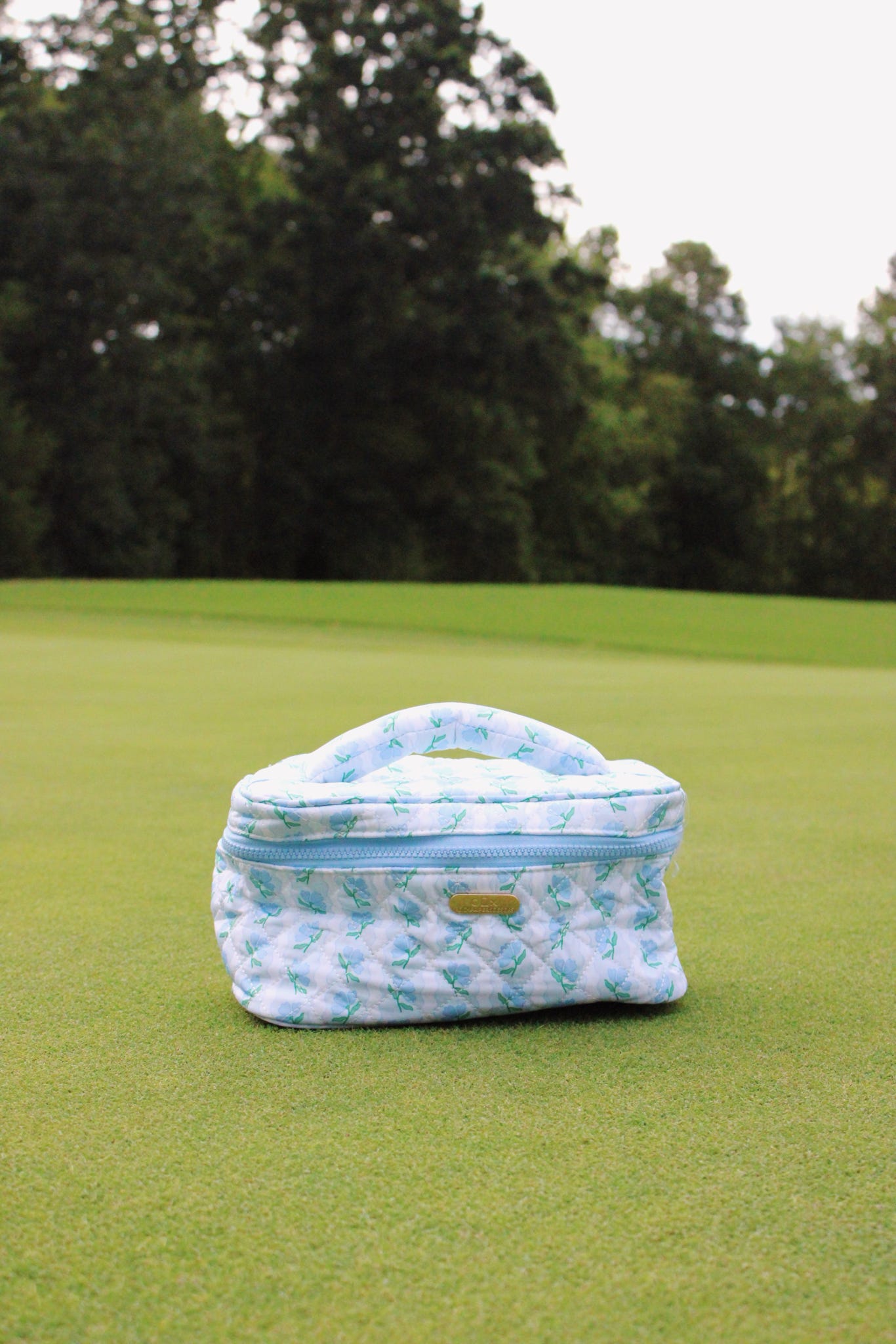 Large Blue Floral Toiletry Pouch