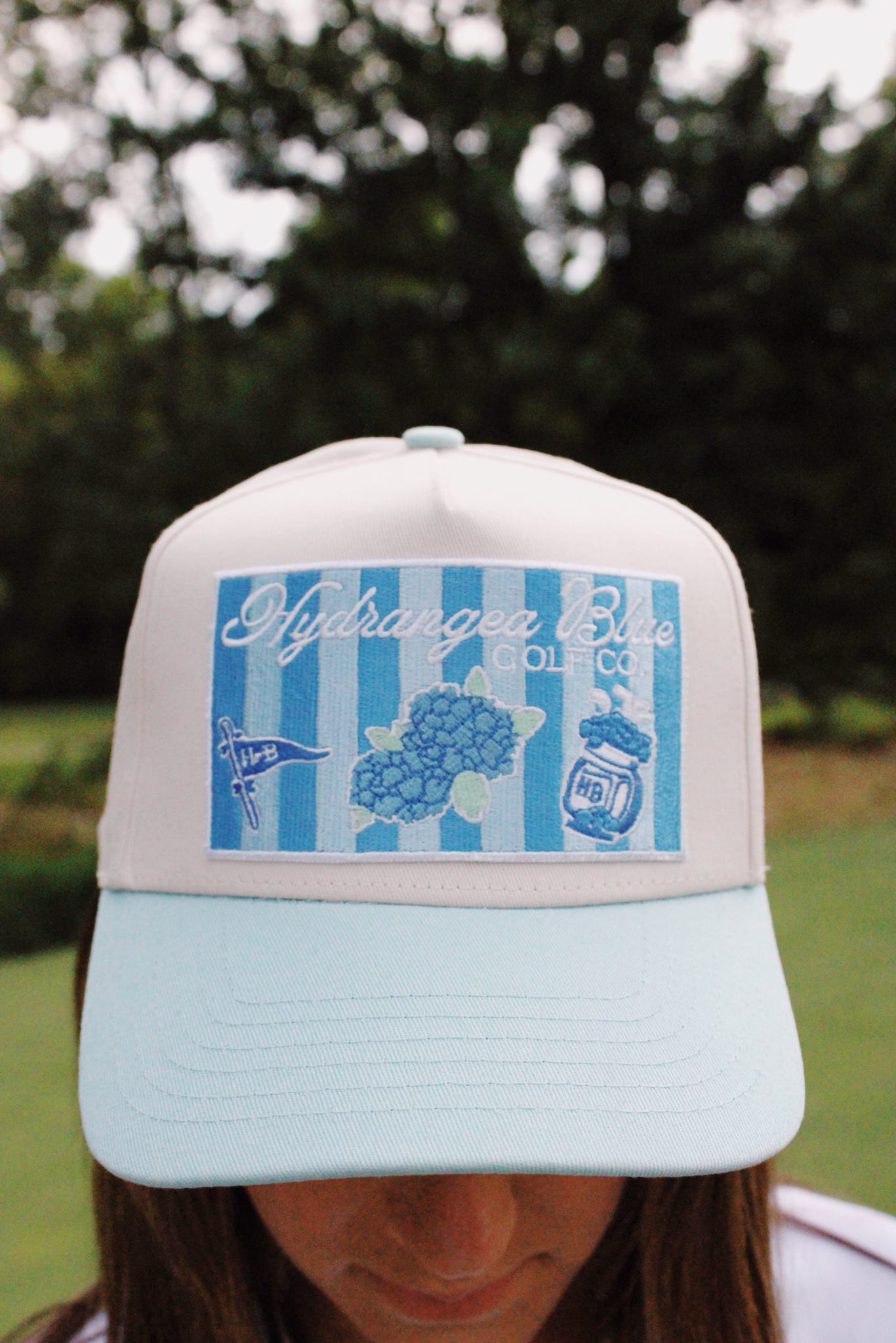 Ashley Hydrangea Blue Trucker Hat