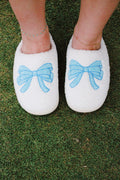 Blue Bow Slippers