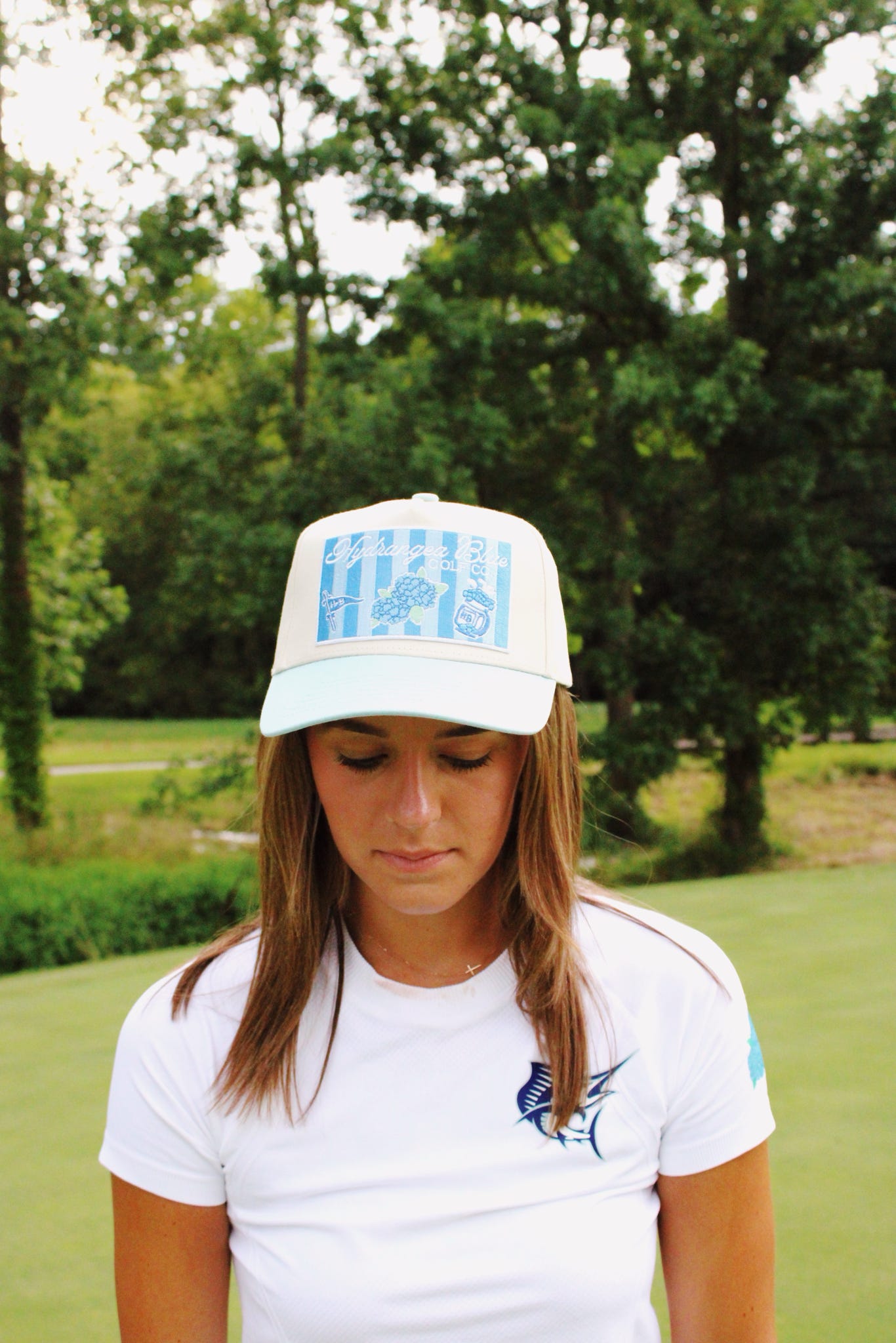 Ashley Hydrangea Blue Trucker Hat