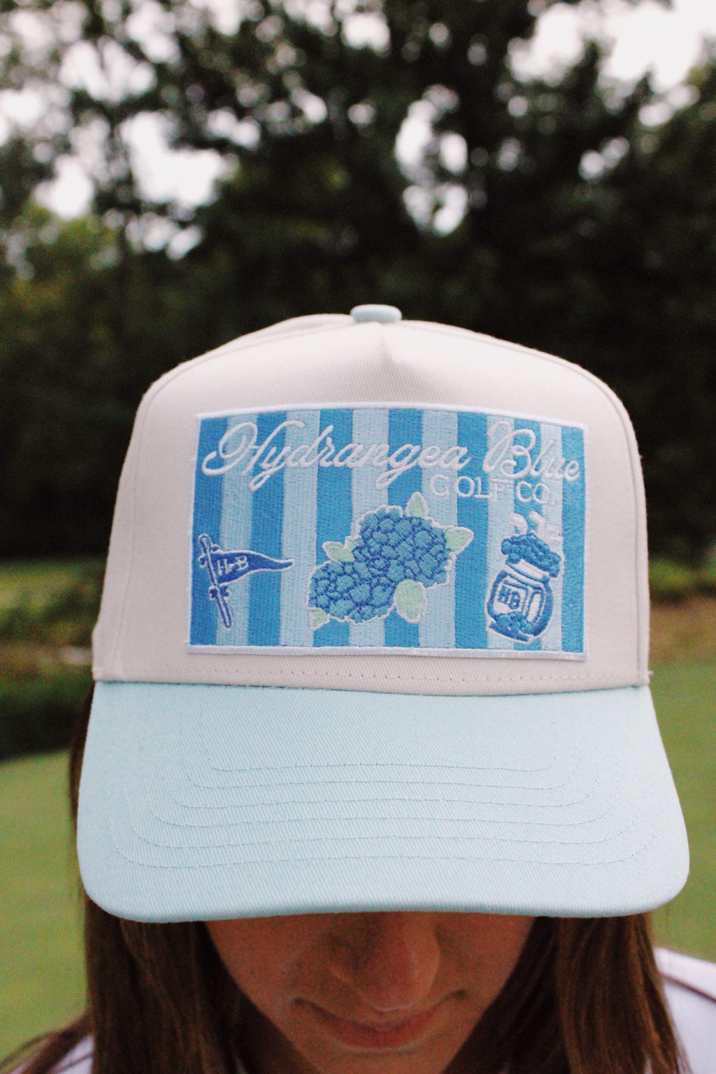 Ashley Hydrangea Blue Trucker Hat