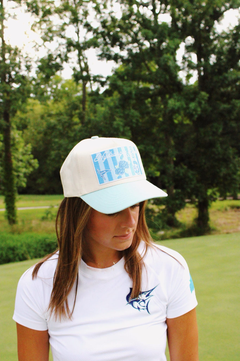 Ashley Hydrangea Blue Trucker Hat