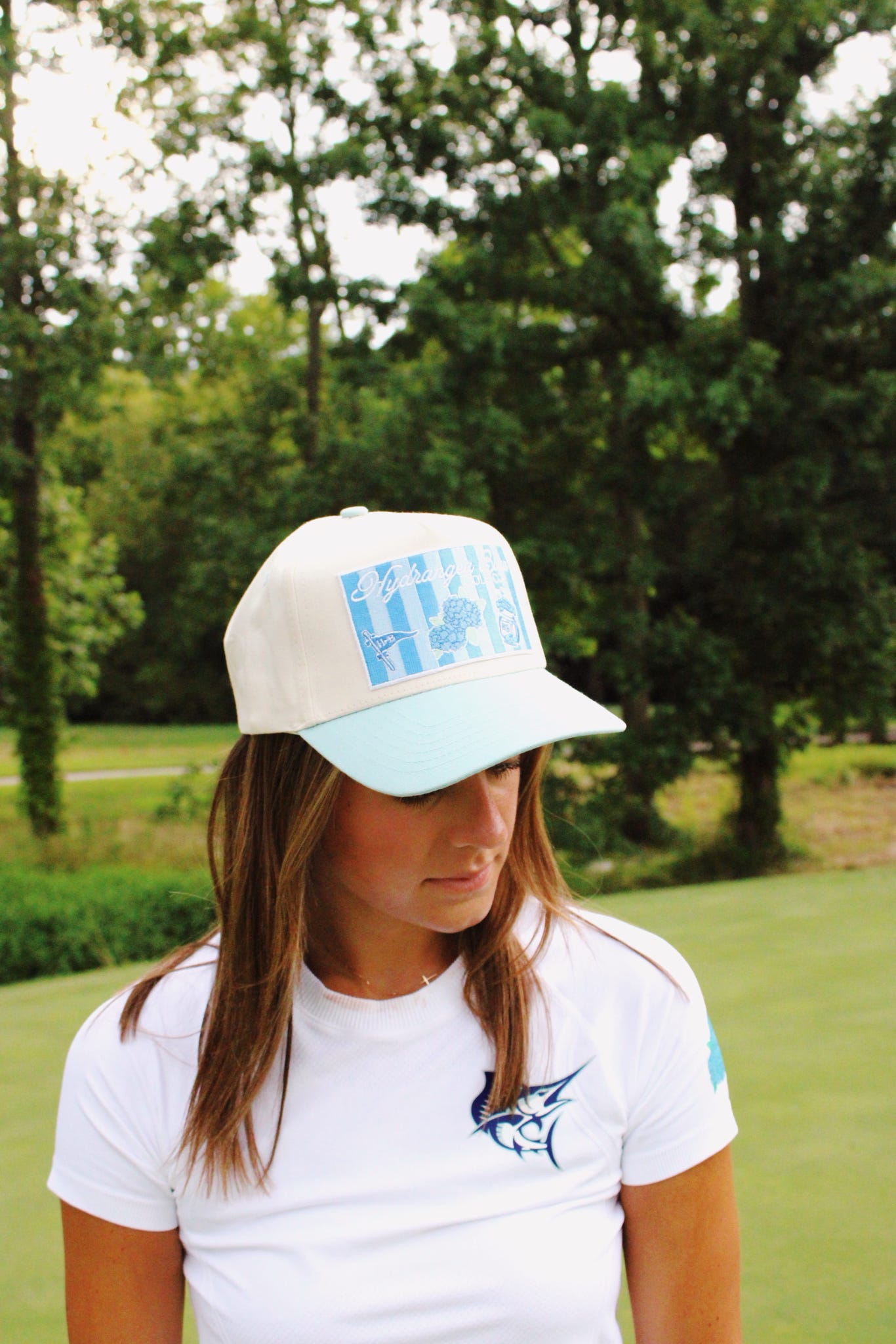Ashley Hydrangea Blue Trucker Hat