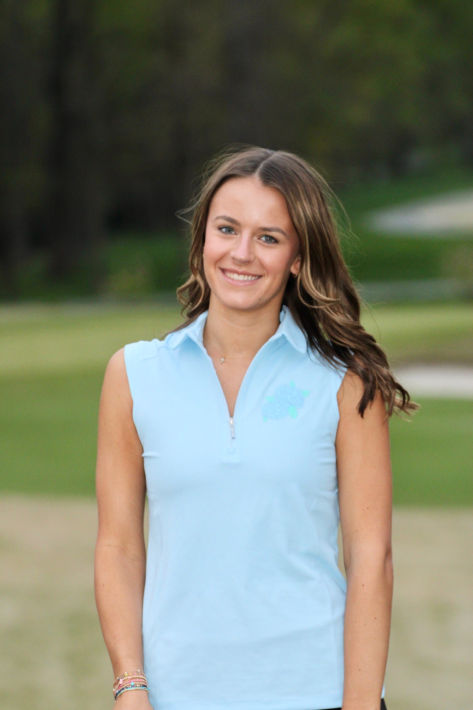 The Hallie Womens Golf Sleeveless Collared Polo