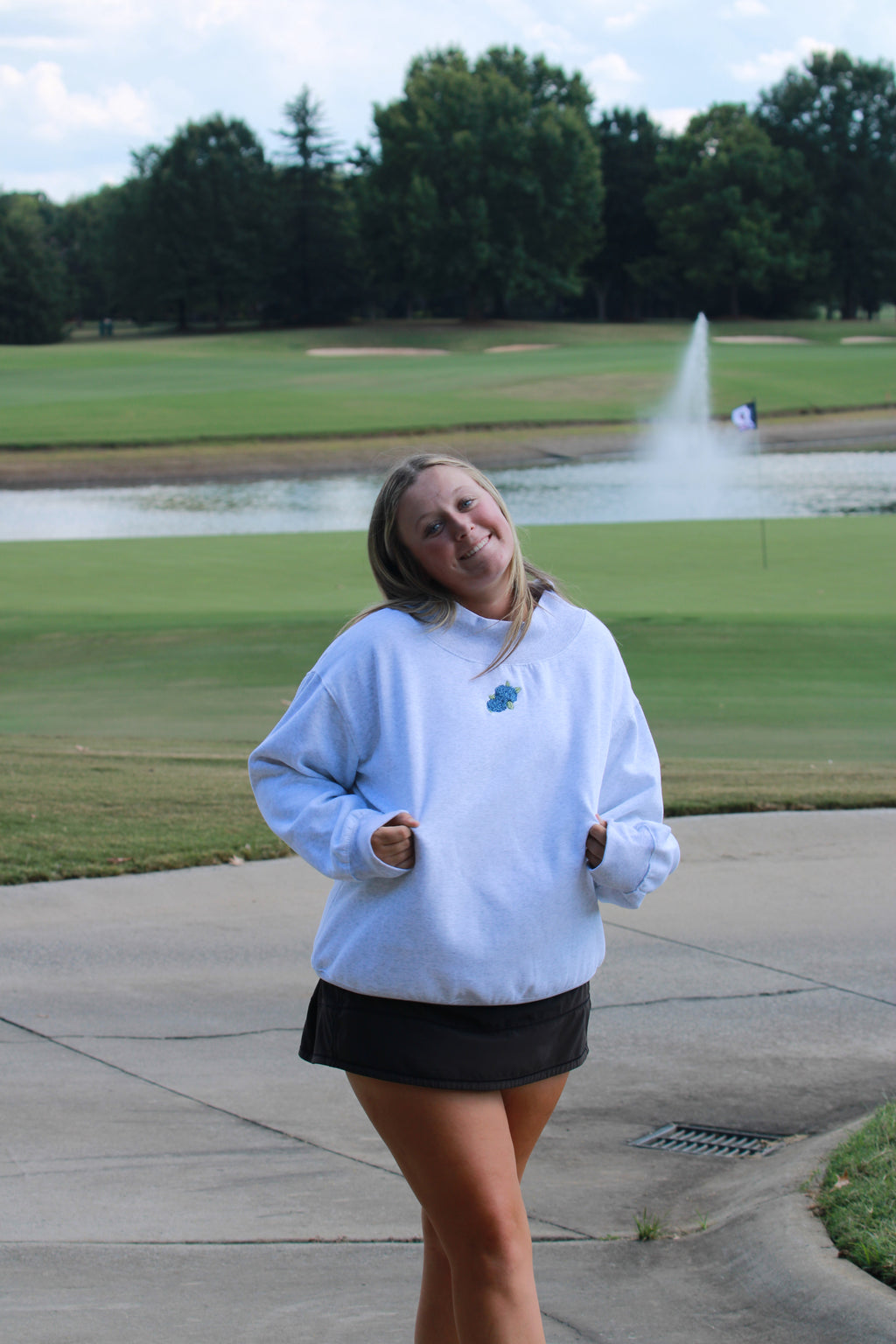 Hydrangea Blue Mockneck