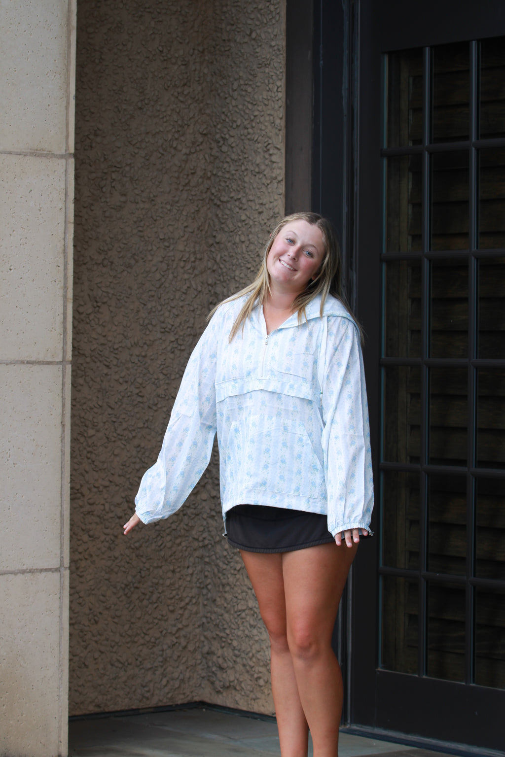 Blue Flower Wind Breaker