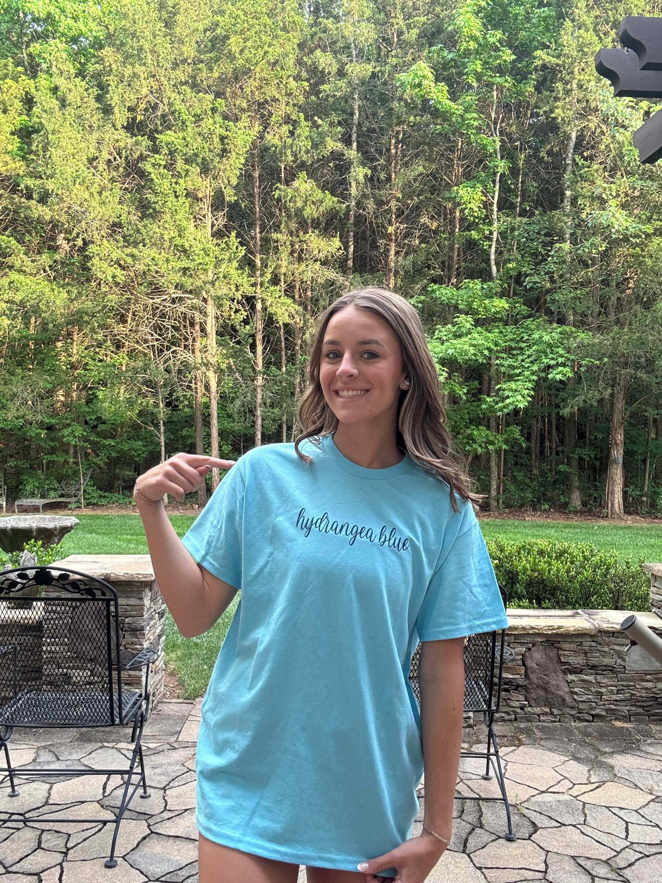 The Maya Hydrangea Blue Tee Shirt
